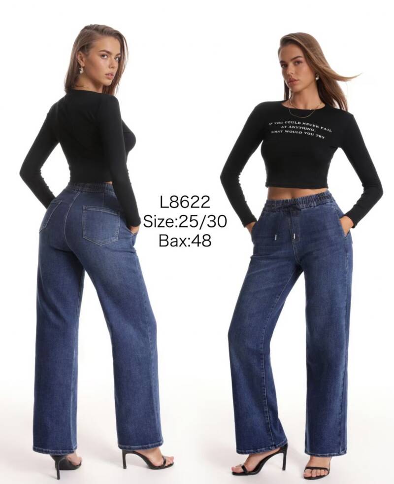 Spodnie damskie jeansy Roz 25-30, 1 Kolor Paczka 12 szt